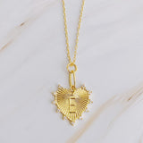 Clip Hanging Initial Heart Necklace-TERRA COTTA BOUTIQUE