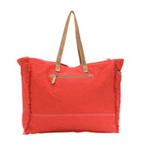 Myra Cherry Red Floral Weekender Bag-Handbags-TERRA COTTA BOUTIQUE