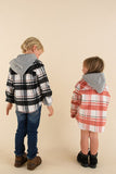 Kids Snuggle Button Down Top with hood-TERRA COTTA BOUTIQUE