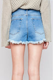Denim Shorts With Silver Sequin Pockets.-Shorts-TERRA COTTA BOUTIQUE