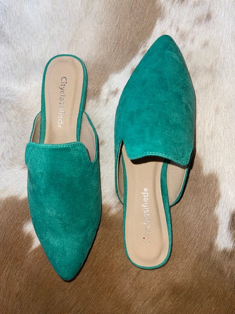 Green Slip-On Women's Flats-Shoes-TERRA COTTA BOUTIQUE
