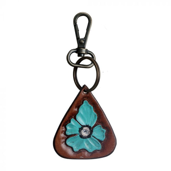 Myra Turquoise Flower Keychain-Keychains-TERRA COTTA BOUTIQUE