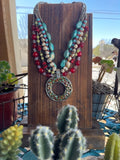 Colorful Round Pendent Necklace-Necklaces-TERRA COTTA BOUTIQUE