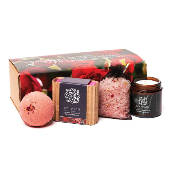 Scarlet Rose Artisanal Spa Collection Gift Set-Bath & Body Gift Sets-TERRA COTTA BOUTIQUE