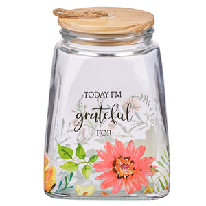 "Today I'm Grateful For" Jar with Cards-Religious Items-TERRA COTTA BOUTIQUE
