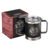 Be Strong in the Lord Stainless Steel Mug-Mugs-TERRA COTTA BOUTIQUE